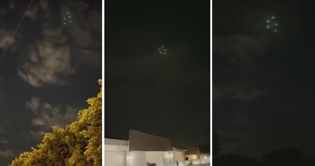 В Техасе несколько человек засняли скопление НЛО в ночном небе