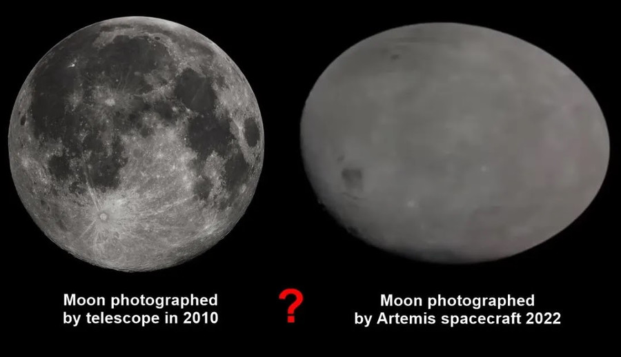 Странные снимки Луны крупным планом, сделанные миссией Artemis-1