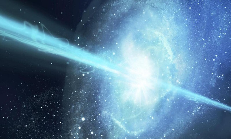 Минутный гамма-всплеск возник из неожиданного источника на расстоянии 1,3 миллиарда световых лет