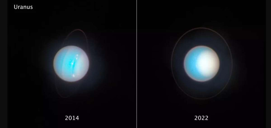 Телескоп Хаббл показал, что на Уране растет дымчатая шапка