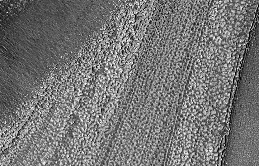 НАСА опубликовало снимок ледяных структур на поверхности Марса